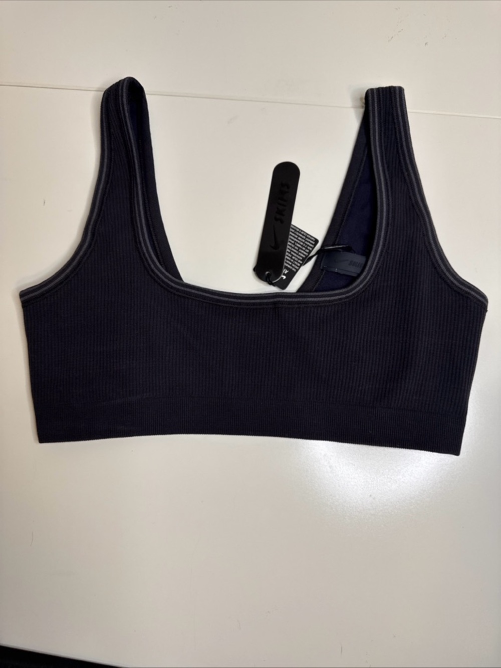 Nike Skims Obsidian Ribbed Seamless Micro Scoop Bra Small NWTs